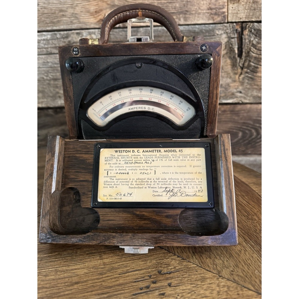 Antique Weston Electrical Instrument DC Voltmeter Model 45‎ Amazing Condition